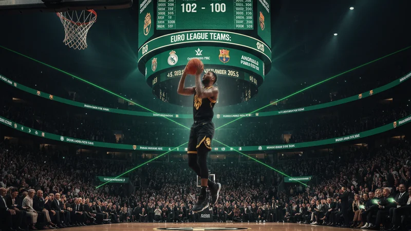 NBA player dunking in a packed arena with live in-play sports betting point spreads at an online casino.